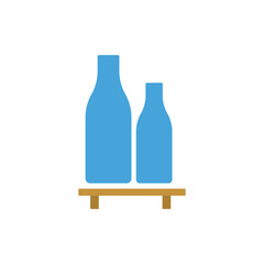 bottle shelf icon, vector illustration