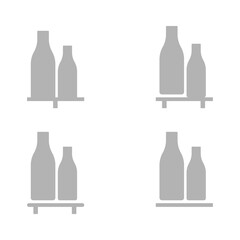 bottle shelf icon, vector illustration
