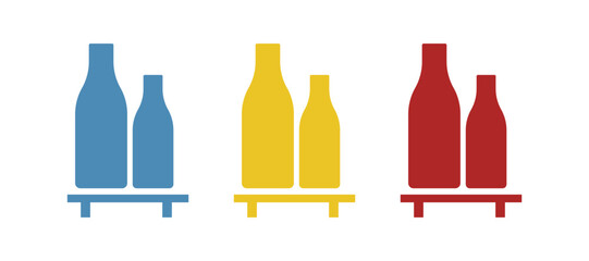 bottle shelf icon, vector illustration