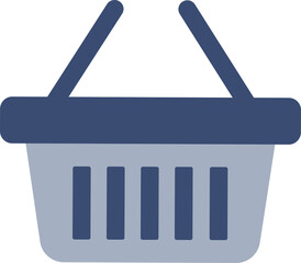 blue shopping basket, online shopping elements.