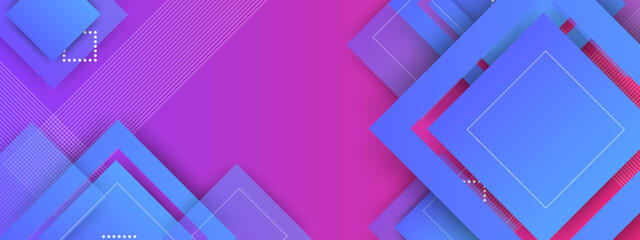 Abstract blue and pink banner background