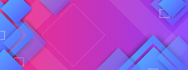 Abstract blue and pink banner background