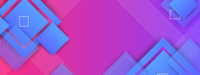 Abstract blue and pink banner background