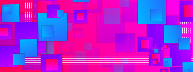 Abstract blue and purple pink gradient background with squares