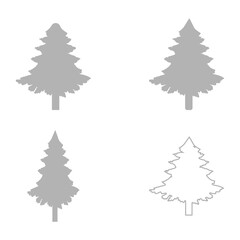 Christmas tree icon, winter, holiday, vector illustration
