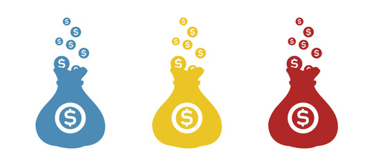 money bag icon, vector illustration