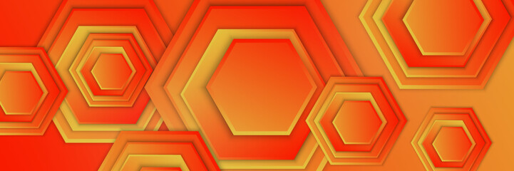 Dynamic abstract fluid geometric colorful gradient orange shape background.