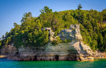 Fototapeta na wymiar View of Miners Castle Pictured Rock Lake shore