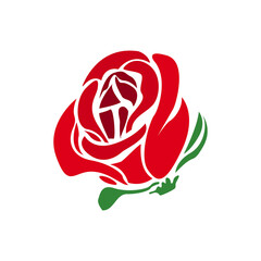 rose icon on a white background, vector illustration