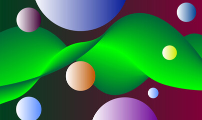 Abstract 3D digital wave Futuristic point with circle Technology background