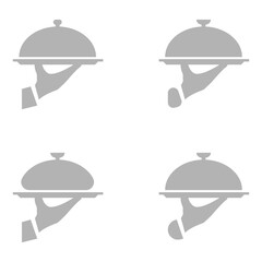 hand icon, raised, on a white background, vector illustration