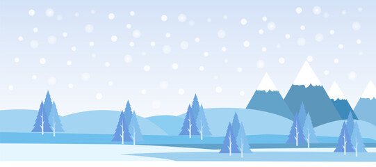 concept of winter, snow, nature, vector illustration