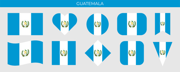 Guatemala national flag. Vector illustration isolated on white background