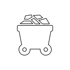 miner's trolley icon on a white background, vector illustration