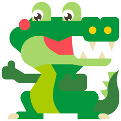 crocodile flat icon