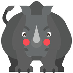 rhino flat icon