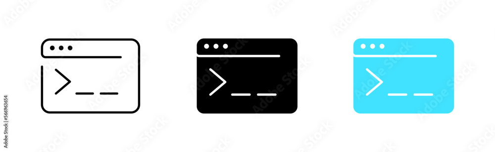 Poster web page line icon. browser, source code, system administrator, computer, internet, sites, domain, i