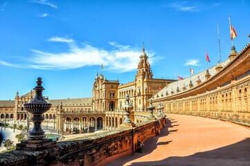 Fototapeta premium The crescent-shaped Plaza de España is one of Seville's most famous squares