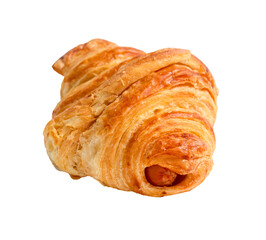 Croissant sausage roll, Sausage croissant Isolated on PNG transparent background