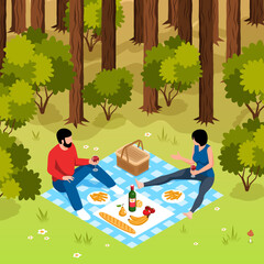 Isometric Barbecue Concept