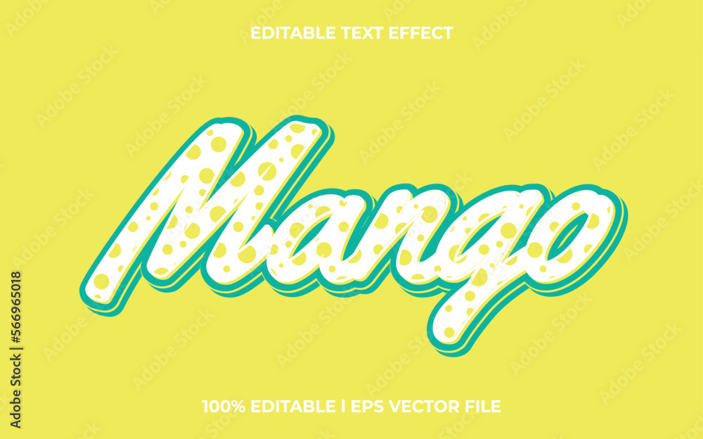 Aufkleber mango 3d text effect and editable text, juice template 3d style use for business tittle