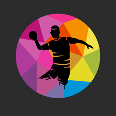 Handball sport graphic for use as a template for flyer or for use in web design.
