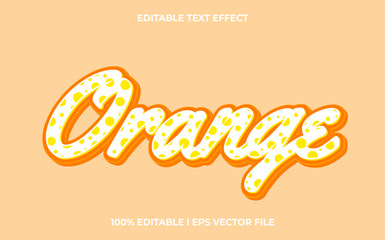 Orange 3d text effect and editable text, template 3d style use for business tittle