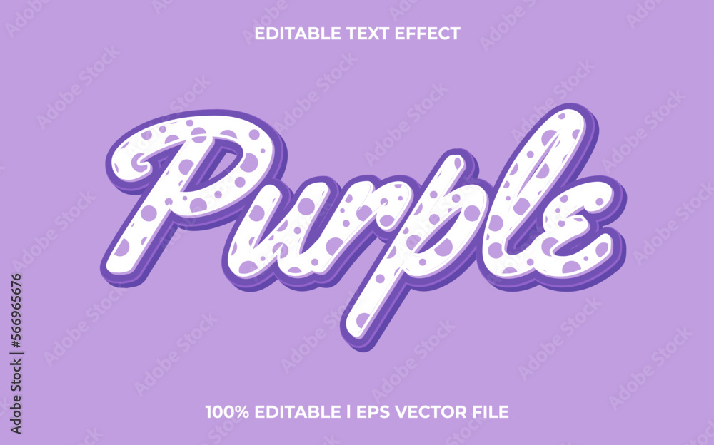 Aufkleber purple 3d text effect and editable text, template 3d style use for business tittle