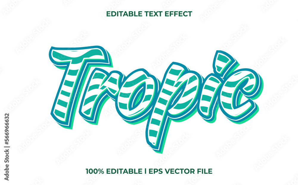 Poster tropic 3d text effect and editable text, template 3d style use for business tittle