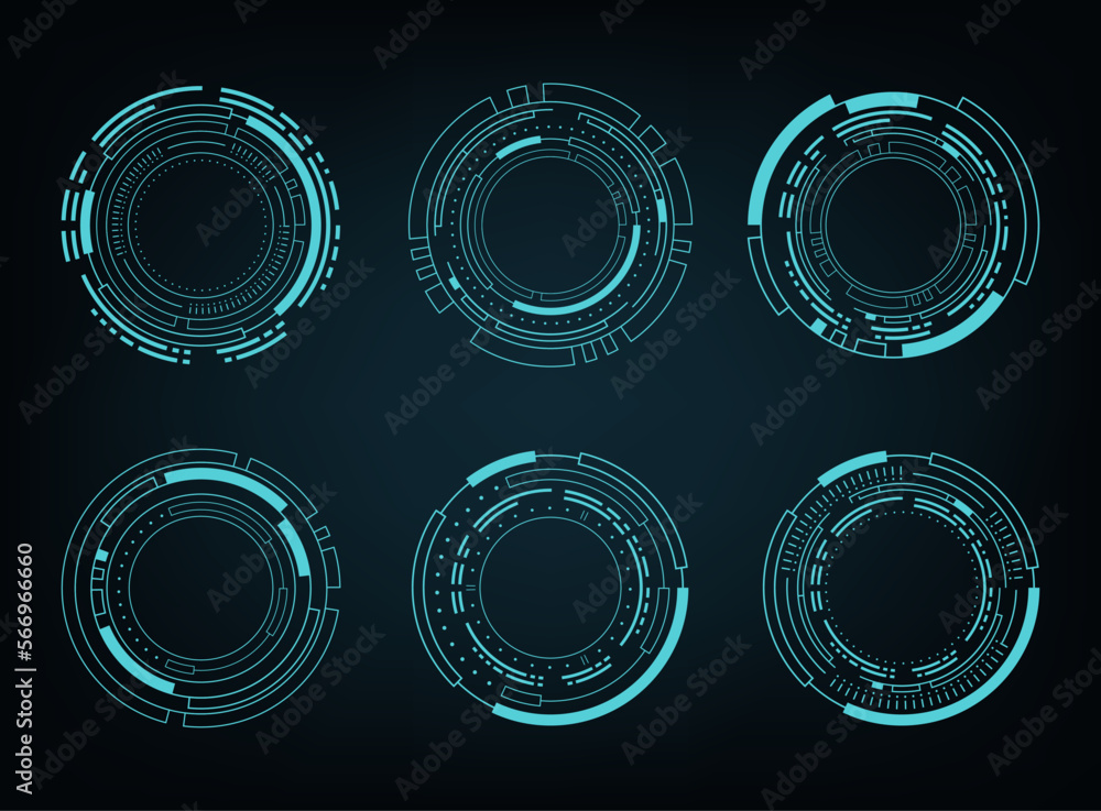 Poster futuristic abstract hud. circle technology elements set. futuristic hud interface. vector illustrati