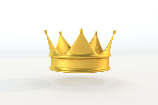 Golden crown a royal king concept. 3D crown render