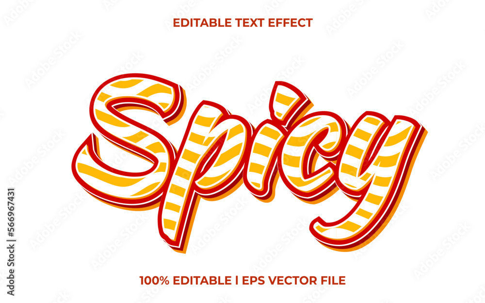 Poster spicy 3d text effect and editable text, template 3d style use for business tittle