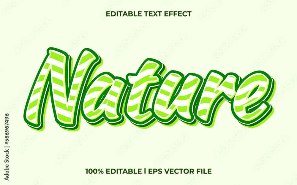 Poster nature 3d text effect and editable text, green template 3d style use for business tittle