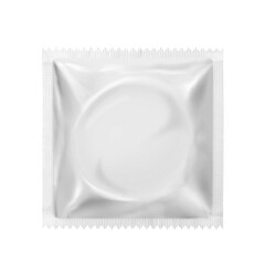 Condom sachet packaging mockup realistic - obrazy, fototapety, plakaty