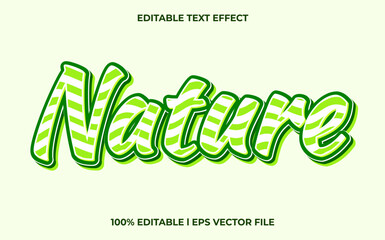 Nature 3d text effect and editable text, green template 3d style use for business tittle