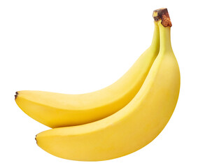 Two delicious bananas cut out