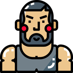 bodybuilder filled outline icon