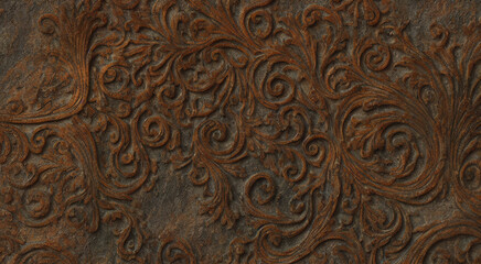 Elegant Etchings - Bronze and patina surface textures with intricate carving and detailing