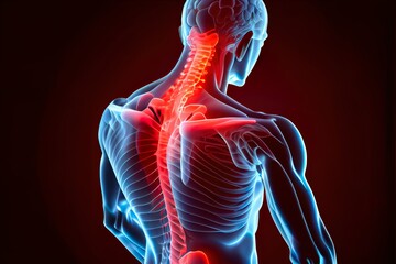 Human body anatomy spine pain Generative AI
