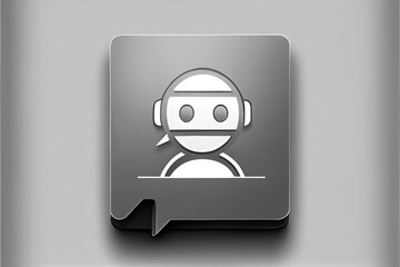 ChatBot icon,  style, grey ,Generative AI