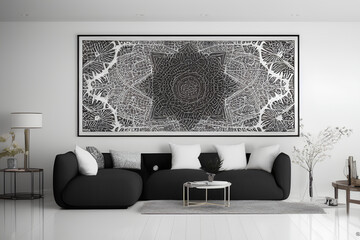 home interior design-frame-mockup, Illustration, digital art