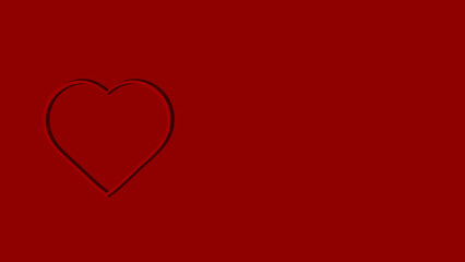 Red heart on a red background. Card. Valentine's Day. Love. Image of a heart.