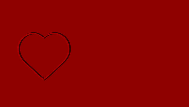 Red heart on a red background. Card. Valentine's Day. Love. Image of a heart.