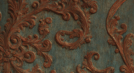 Heritage Carvings - Bronze and patina surface textures with intricate carving and detailing