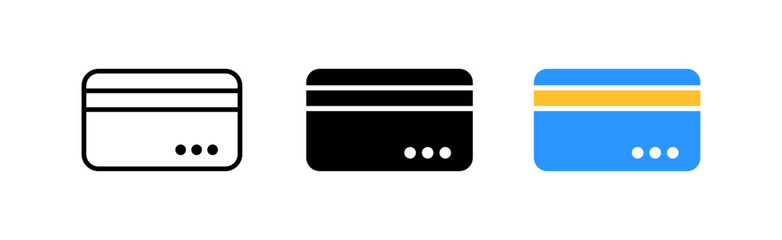 Bank card set icon. Contactless payment, successful payment, credit, currency, debit card. Card in terminal. Vector icon in line, black and colorful style on white background