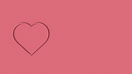 Pink heart on a pink background. Card. Valentine's Day. Love. Image of a heart.