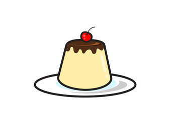 お皿にのったプリン