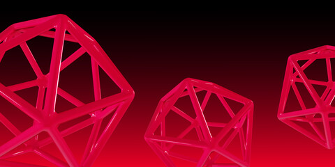 Wireframe octagon gradient abstract backdrop