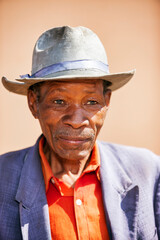 african old man in the village