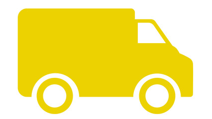 delivery truck icon for transportation apps and websites. Delivery. Yellow. Yellow truck. Delivery truck.